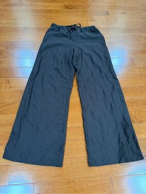 Caroline Constas Brown Lyocell Linen Blend Elastic Drawstring Waist Pants Sz. XS